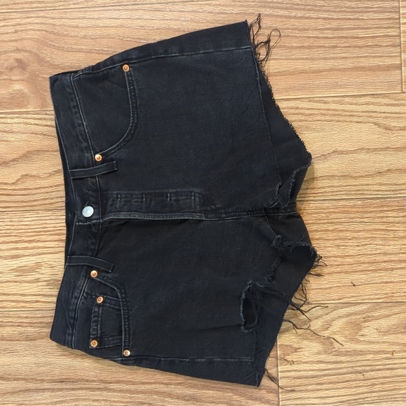 Levi's Pants - Levi's 501 black cutoff jean shorts button-fly 100% cotton women's size 29"